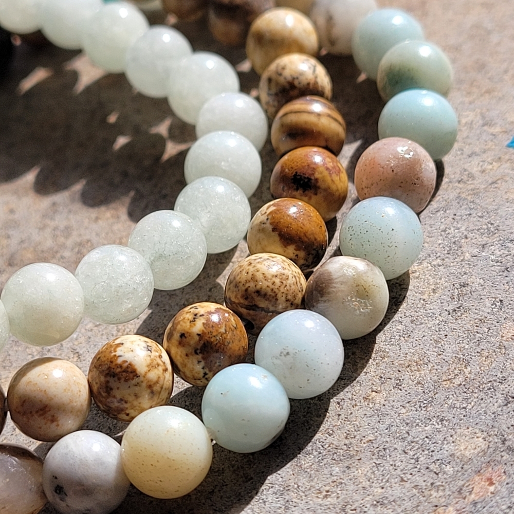 🖤3/$50 Amazonite & Japser Stone Bead Bracelets
